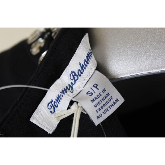 Tommy Bahama Evening Dress Small Black Beaded Jewel Neck Party Cocktail TAGS - Picture 7 of 8